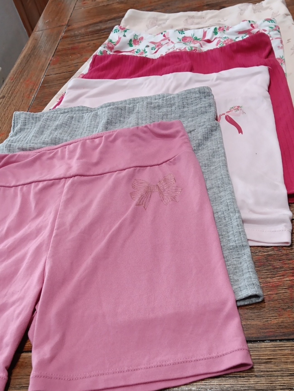 EMMA&ELSA Girls' Mix & Match Shorts Set - Pink, Gray, White, Floral Bundle